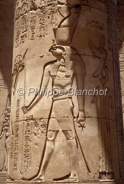 egypte 13.JPG - Colonne du temple de Kom Ombo, Egypte